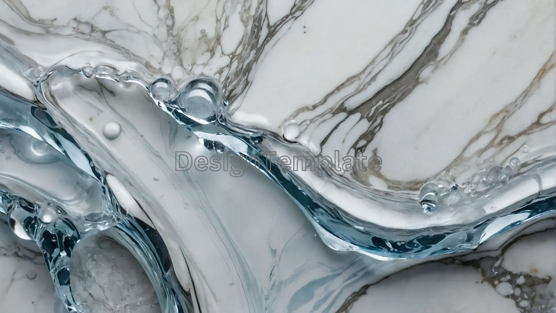 Flowing Veins of Aqua Elegant Marble Background